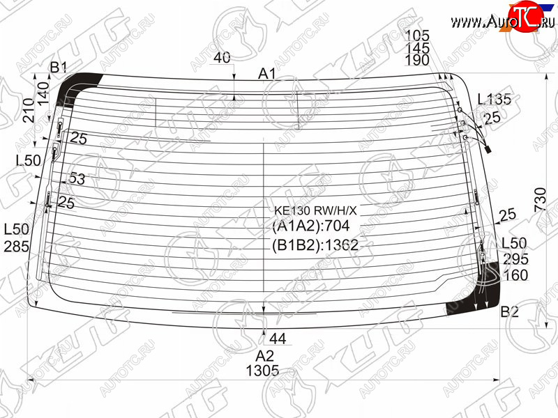 7 999 р. Стекло заднее (Цвет зеленый Обогрев Антенна) Toyota Corolla Axio (E140) 06-12  Corolla USA (E150) XYG KE130 RW/H/X  с доставкой в г. Кемерово