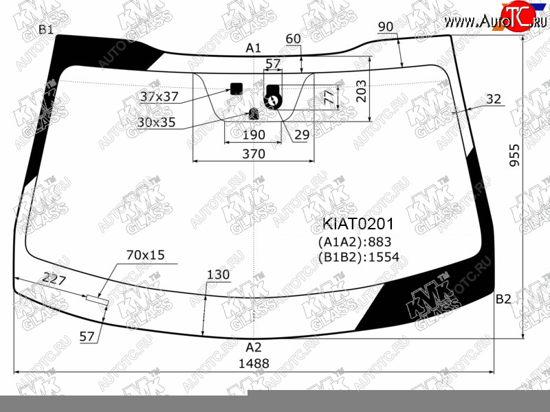 5 699 р. Стекло лобовое + дд +дзапотевания KIA OPTIMA 15-20                                                  KMK KIAT0201  с доставкой в г. Кемерово