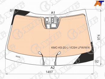 21 099 р. Стекло лобовое (Обогрев полный Датчик дождя) Kia K5 19- XYG KMC-K5-20-L-VCSH LFW/W/X  с доставкой в г. Кемерово. Увеличить фотографию 1