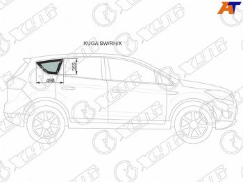 1 299 р. Стекло кузова боковое (не опускное) (Справа Цвет зеленый) Ford Kuga 08-13 XYG KUGA SW/RH/X  с доставкой в г. Кемерово. Увеличить фотографию 1