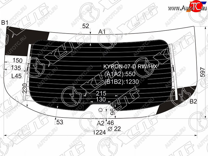10 399 р. Стекло заднее затемненное с обогревом SSANGYONG KYRON 07-16                                          XYG KYRON-07-D RW/H/X  с доставкой в г. Кемерово