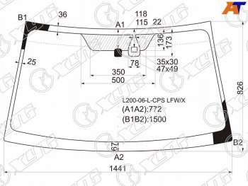 5 999 р. Стекло лобовое (Датчик дождя) Mitsubishi L200 07-16  Pajero Sport 08-17  Triton 06-11 XYG L200-06-L-CPS LFW/X  с доставкой в г. Кемерово. Увеличить фотографию 1