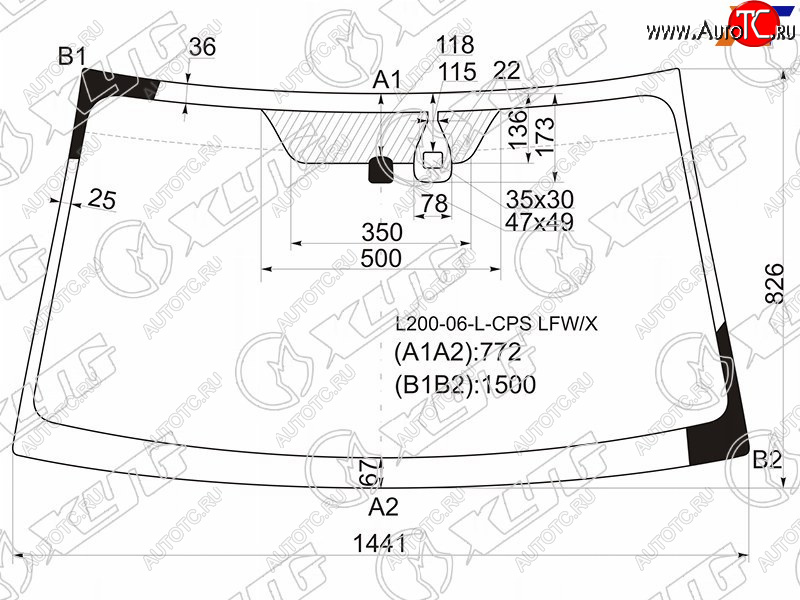 5 999 р. Стекло лобовое (Датчик дождя) Mitsubishi L200 07-16  Pajero Sport 08-17  Triton 06-11 XYG L200-06-L-CPS LFW/X  с доставкой в г. Кемерово