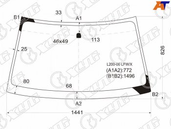4 799 р. Стекло лобовое Mitsubishi L200 07-16  Pajero Sport 08-17  Triton 06-11 XYG L200-06 LFW/X  с доставкой в г. Кемерово. Увеличить фотографию 1
