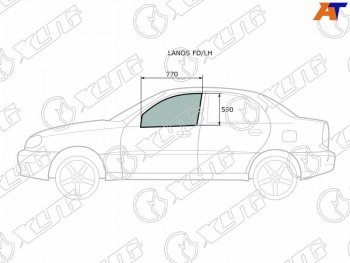 2 599 р. Стекло боковое опускное (Спереди Слева Цвет зеленый) Chevrolet Lanos 05-09  Daewoo Lanos 97-08   XYG LANOS FD/LH  с доставкой в г. Кемерово. Увеличить фотографию 1