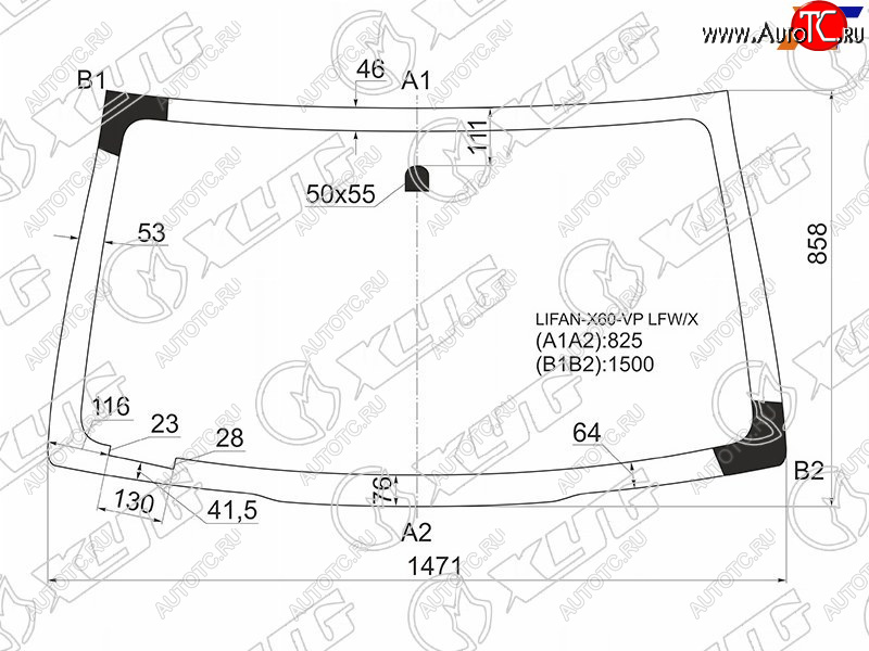 5 199 р. Стекло лобовое Lifan X60 12-22 XYG LIFAN-X60-VP LFW/X  с доставкой в г. Кемерово