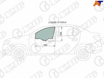 2 599 р. Стекло боковое опускное (Спереди Слева Цвет зеленый) Renault Logan 14-22  Sandero 14-22  Dacia L XYG LOGAN-13 FD/LH  с доставкой в г. Кемерово. Увеличить фотографию 2