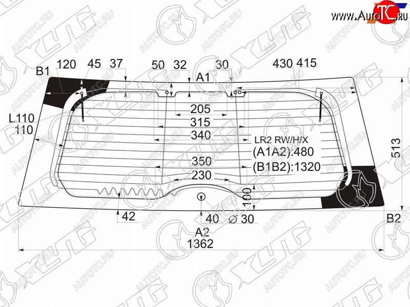 11 249 р. Стекло заднее (Цвет зеленый Обогрев Антенна) Land Rover Freelander 06-14 XYG LR2 RW/H/X  с доставкой в г. Кемерово