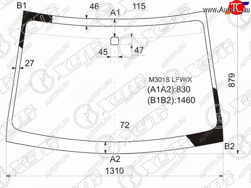 4 999 р. Стекло лобовое Toyota Passo 04-10  Daihatsu Boon 04-10  Sirion 05-13  Subaru Justy 07-11 XYG M301S LFW/X  с доставкой в г. Кемерово