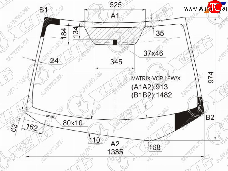 9 549 р. Стекло лобовое Pontiac Vibe 08-10  Toyota Matrix 08-13 XYG MATRIX-VCP LFW/X  с доставкой в г. Кемерово