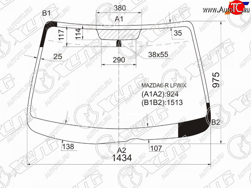 8 899 р. Стекло лобовое Mazda Atenza 02-07 XYG MAZDA6-R LFW/X  с доставкой в г. Кемерово