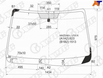 6 899 р. Стекло лобовое Mazda 6 02-08 XYG MAZDA6-L LFW/X  с доставкой в г. Кемерово. Увеличить фотографию 1