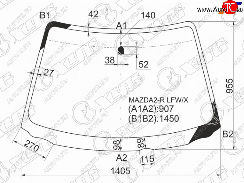 5 999 р. Стекло лобовое Mazda Demio 02-07 XYG MAZDA2-R LFW/X  с доставкой в г. Кемерово