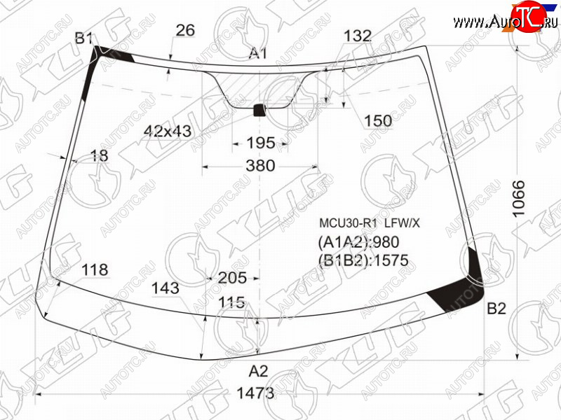 9 999 р. Стекло лобовое Toyota Harrier (XU30) 03-13  Lexus RX 03-09 XYG MCU30-R1 LFW/X  с доставкой в г. Кемерово