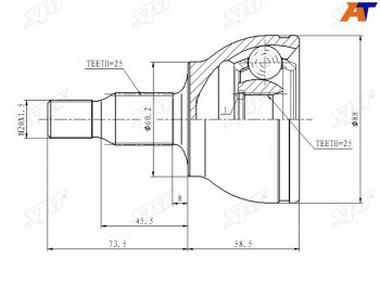 Шрус наружный FR MERCEDES W169A140160 04-12W245 05-12 SAT ME-203