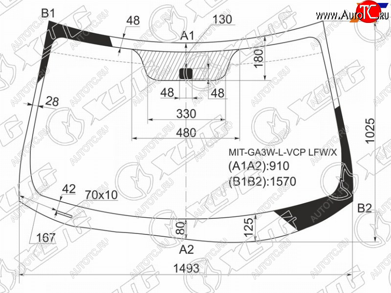 6 249 р. Стекло лобовое Mitsubishi ASX 10-  Citroen C4 Aircross 12-16  Peugeot 4008 12-15 XYG MIT-GA3W-L-VCP LFW/X  с доставкой в г. Кемерово