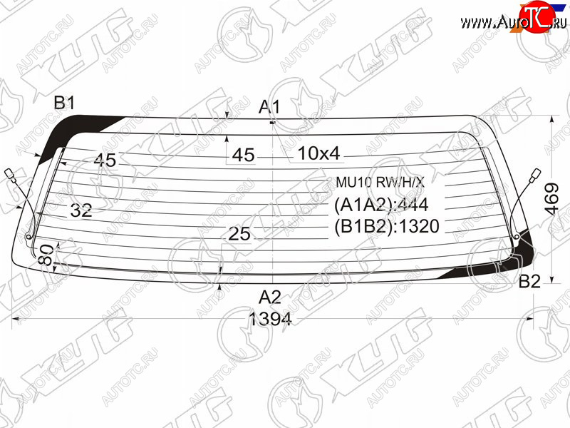 7 999 р. Стекло заднее (Цвет зеленый Обогрев) Toyota Highlander 00-07  Kluger V 00-07 XYG MU10 RW/H/X  с доставкой в г. Кемерово
