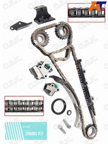 25 749 р. Комплект для замены цепи ГРМ NISSAN KA24DE 98- (двухрядная цепь распредвала) OSK N124X  с доставкой в г. Кемерово. Увеличить фотографию 1