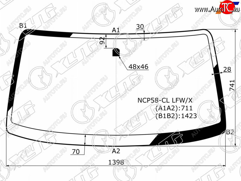 4 549 р. Стекло лобовое Toyota Probox 02-  Mazda Familia 18-  Toyota Succeed 02-20 XYG NCP58-CL LFW/X  с доставкой в г. Кемерово