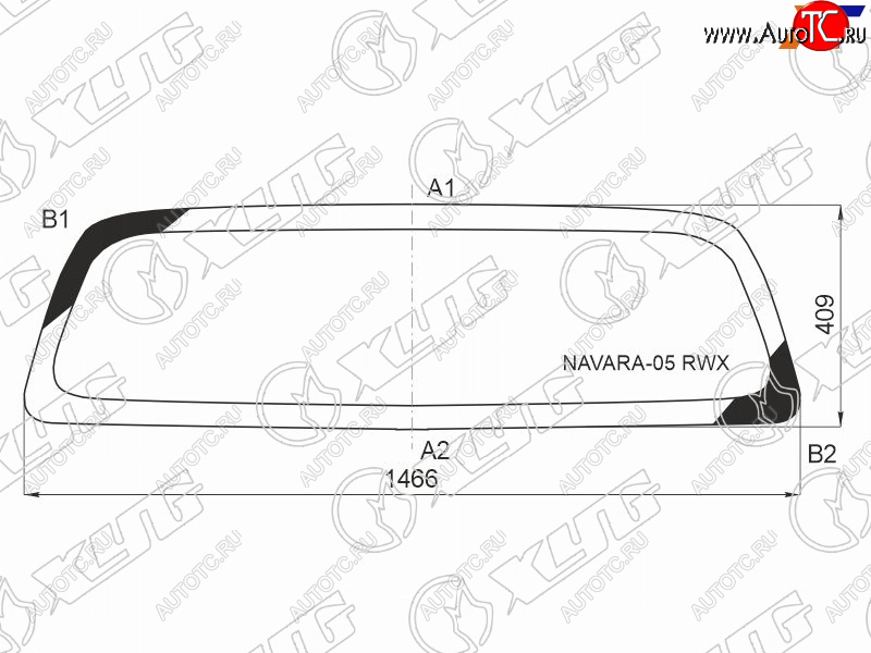 7 199 р. Стекло заднее (Цвет зеленый Обогрев) Nissan Frontier 04-21  Navara 04-15 XYG NAVARA-05 RW/H/X  с доставкой в г. Кемерово