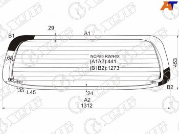 Стекло заднее (Цвет зеленый Обогрев) Toyota Probox 02-  Mazda Familia 18- XYG NCP85 RW/H/X