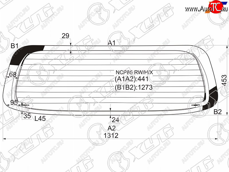 8 749 р. Стекло заднее (Цвет зеленый Обогрев) Toyota Probox 02-  Mazda Familia 18- XYG NCP85 RW/H/X  с доставкой в г. Кемерово