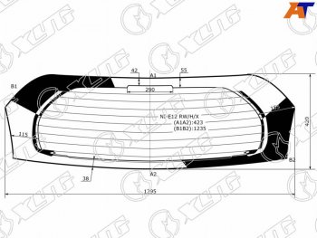 Стекло заднее (Цвет зеленый Обогрев) Nissan Note 12-20 XYG NI-E12 RW/H/X