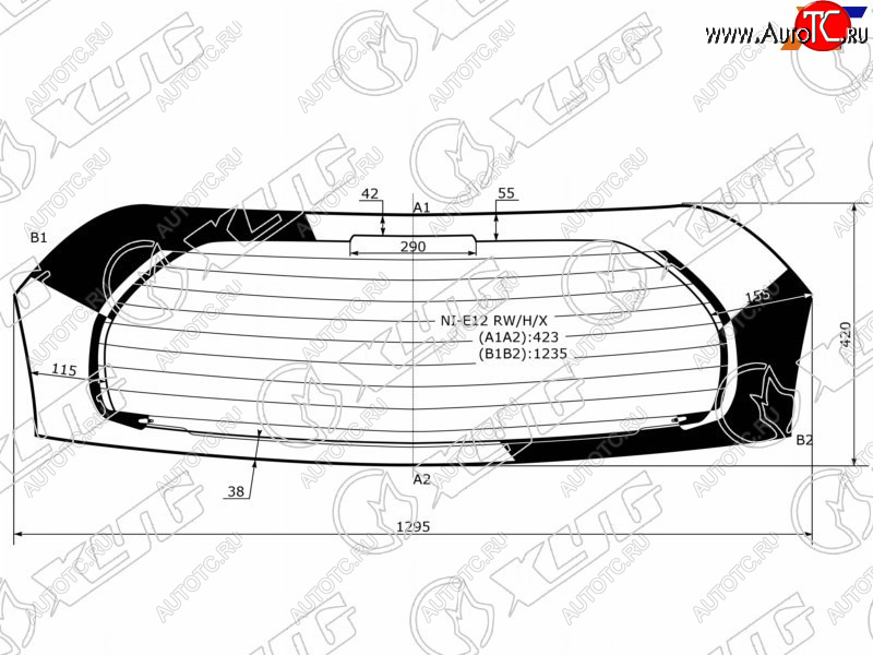 8 799 р. Стекло заднее (Цвет зеленый Обогрев) Nissan Note 12-20 XYG NI-E12 RW/H/X  с доставкой в г. Кемерово