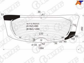 Стекло заднее (Цвет зеленый Обогрев) Nissan Juke 10-20 XYG NI-F15 RW/H/X