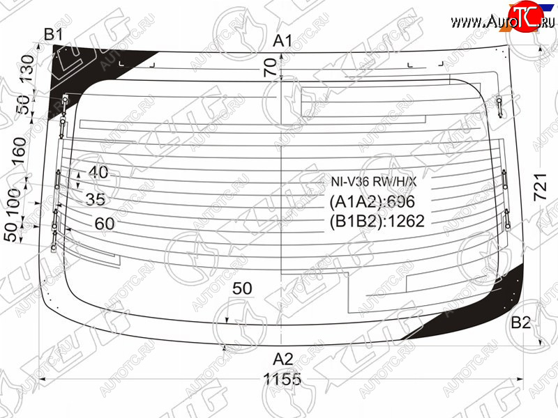 15 799 р. Стекло заднее (Цвет зеленый Обогрев Антенна) Infiniti G25 10-14  G35 06-09  G37 08-14  Nissan S XYG NI-V36 RW/H/X  с доставкой в г. Кемерово