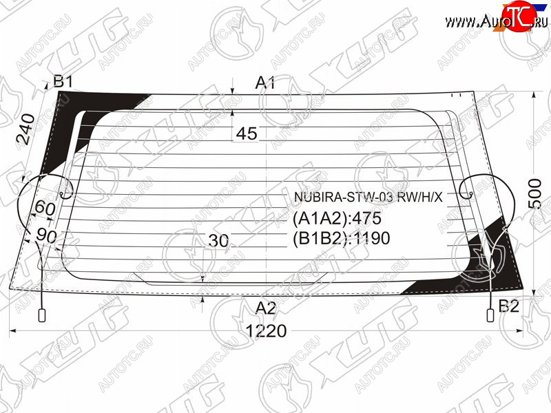 5 999 р. Стекло заднее (Цвет зеленый Обогрев) Chevrolet Lacetti 04-13  Daewoo Lacetti 04-09  Chevrolet Nub XYG NUBIRA-STW-03 RW/H/X  с доставкой в г. Кемерово