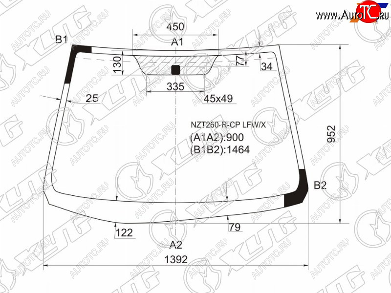 5 849 р. Стекло лобовое Toyota Allion (T260) 07-21  Premio 07-16 XYG NZT260-R-CP LFW/X  с доставкой в г. Кемерово