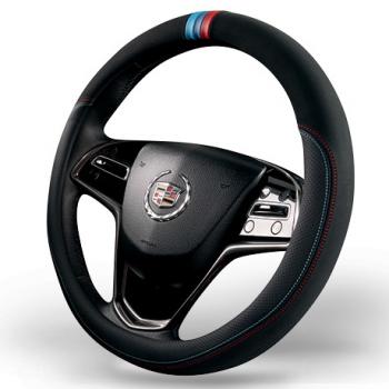 Оплётка на руль (37-39см GP 2109 кож/зам+замша) Автопилот Hyundai Accent 2 LC2 седан рестайлинг (2003-2007) (черный)