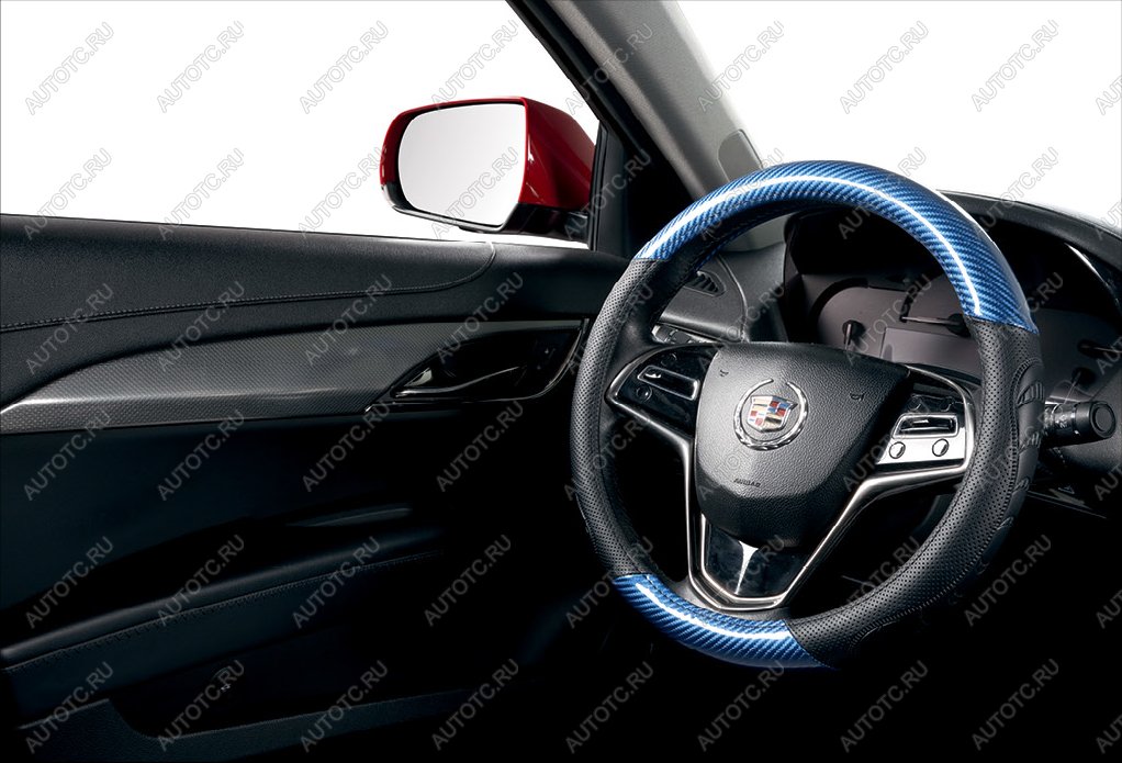 599 р. Оплётка на руль (37-39см GP 2203 кож/зам) Автопилот   (черный/синий)  с доставкой в г. Кемерово