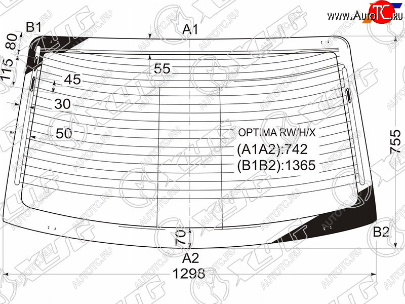 6 599 р. Стекло заднее с обогревом KIA OPTIMA 4D 00-05                                                        XYG OPTIMA RW/H/X  с доставкой в г. Кемерово