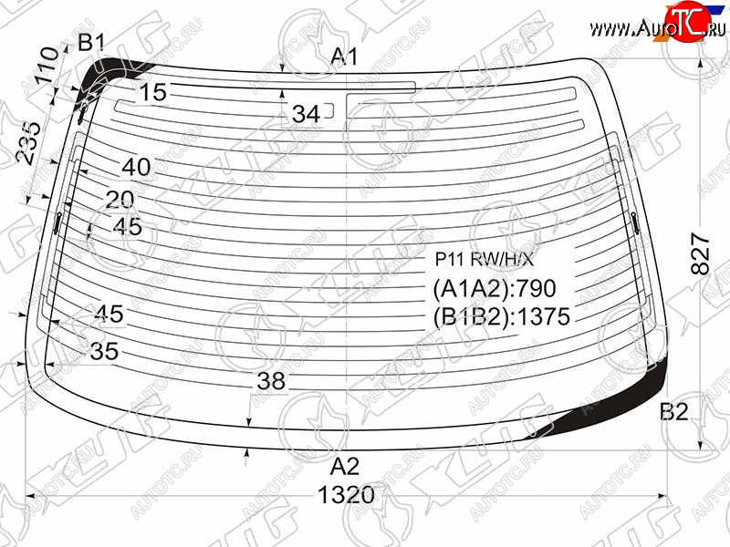 11 549 р. Стекло заднее (Цвет зеленый Обогрев Антенна 4D SED) Nissan Primera 95-02  Infiniti G20 99-02  N XYG P11 RW/H/X  с доставкой в г. Кемерово