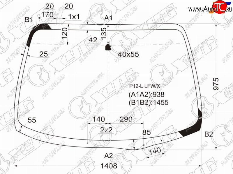 5 999 р. Стекло лобовое Nissan Primera 01-08 XYG P12-L LFW/X  с доставкой в г. Кемерово