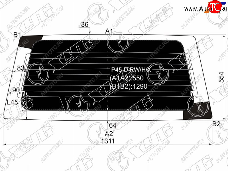 8 499 р. Стекло заднее (Затемненное Обогрев) Mitsubishi Pajero Sport 96-08  Challenger 96-01  Montero Spor XYG P45-D RW/H/X  с доставкой в г. Кемерово