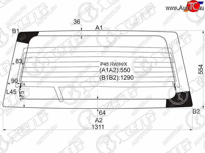 7 299 р. Стекло заднее (Цвет зеленый Обогрев) Mitsubishi Pajero Sport 96-08  Challenger 96-01  Montero Spo XYG P45 RW/H/X  с доставкой в г. Кемерово