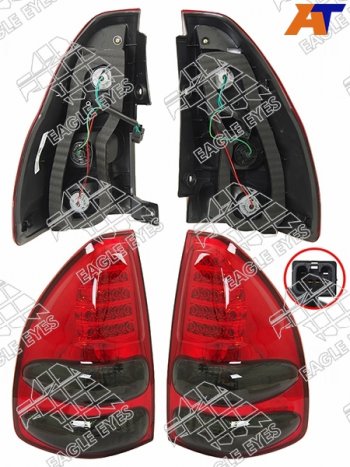 Фонарь задний Toyota Land Cruiser Prado (J120) 02-09 (Диоды Комплект) EAGLE EYES PF-EE-212-19G5-RD
