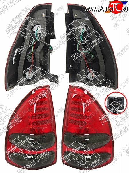 18 999 р. Фонарь задний Toyota Land Cruiser Prado (J120) 02-09 (Диоды Комплект) EAGLE EYES PF-EE-212-19G5-RD  с доставкой в г. Кемерово