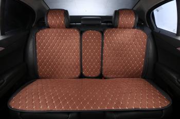 5 649 р. Накидка на сиденье (на весь салон Alkantara Lux Plus алькантара) Автопилот   (коричневый)  с доставкой в г. Кемерово. Увеличить фотографию 2