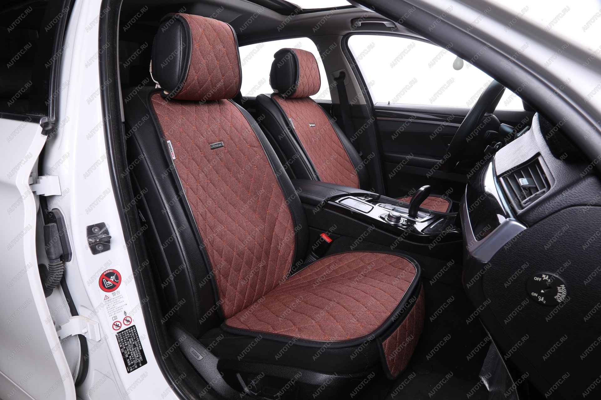 2 399 р. Накидка на сиденье (Super-J Flax лён) Автопилот   (коричневый)  с доставкой в г. Кемерово