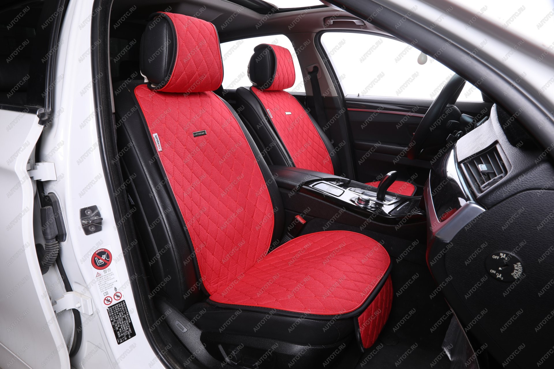 2 399 р. Накидка на сиденье (Super-J Flax лён) Автопилот   (красный)  с доставкой в г. Кемерово