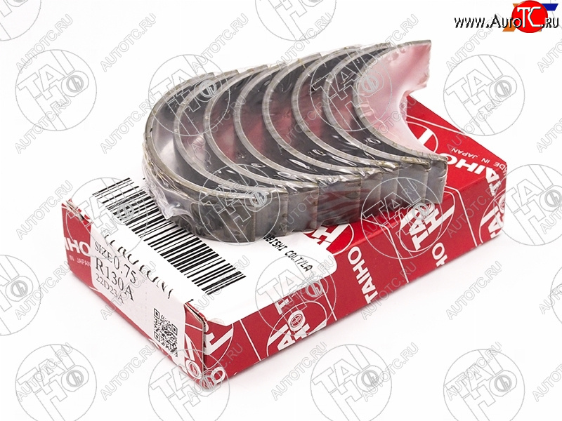 949 р. Вкладыши шатунные к-т 0,75 MITSUBISHI COLTLANCERLIBEROMIRAGEPAJEROMONTERO IO 4G134G18 98- TAIHO R130A 075  с доставкой в г. Кемерово