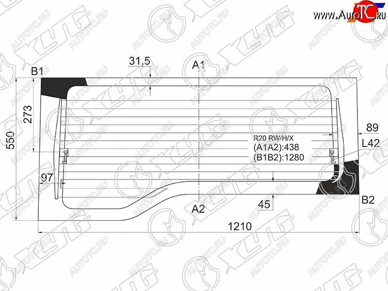 8 499 р. Стекло заднее (Цвет зеленый Обогрев) Nissan Terrano 93-95  Ford Maverick 93-00  Nissan Mistral 94 XYG R20 RW/H/X  с доставкой в г. Кемерово