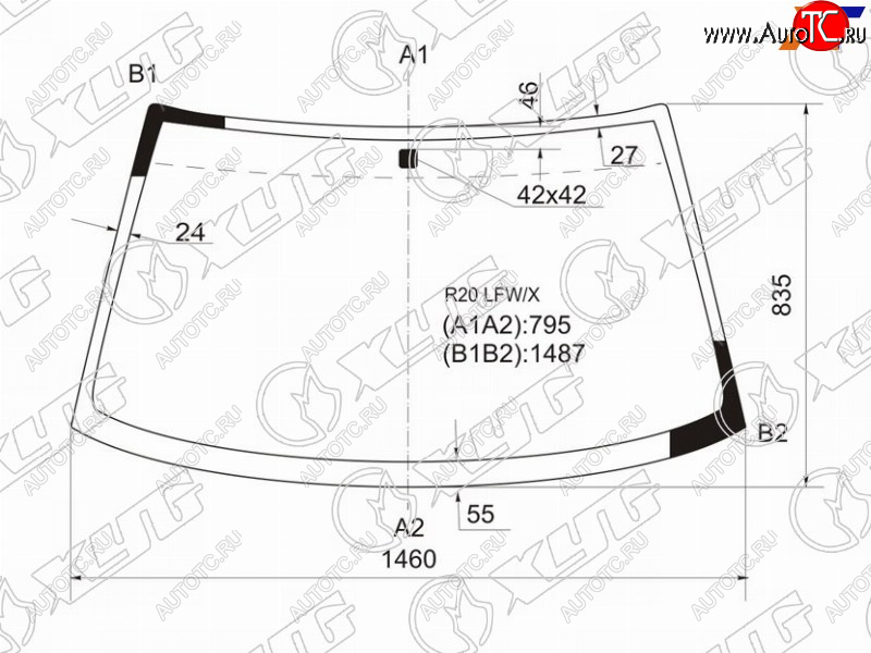 5 849 р. Стекло лобовое Nissan Terrano 93-95  Ford Maverick 93-00  Nissan Mistral 94-99  Terrano II 93-06 XYG R20 LFW/X  с доставкой в г. Кемерово