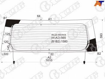 Стекло заднее (Цвет зеленый Обогрев) Toyota Alphard (H10) 02-08 XYG RC20 RW/H/X