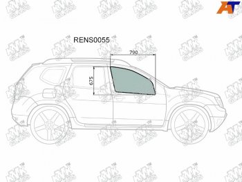 2 399 р. Стекло боковое опускное (Спереди Справа Цвет зеленый) Nissan Terrano 14-  Renault Duster 10-21   KMK RENS0055  с доставкой в г. Кемерово. Увеличить фотографию 1