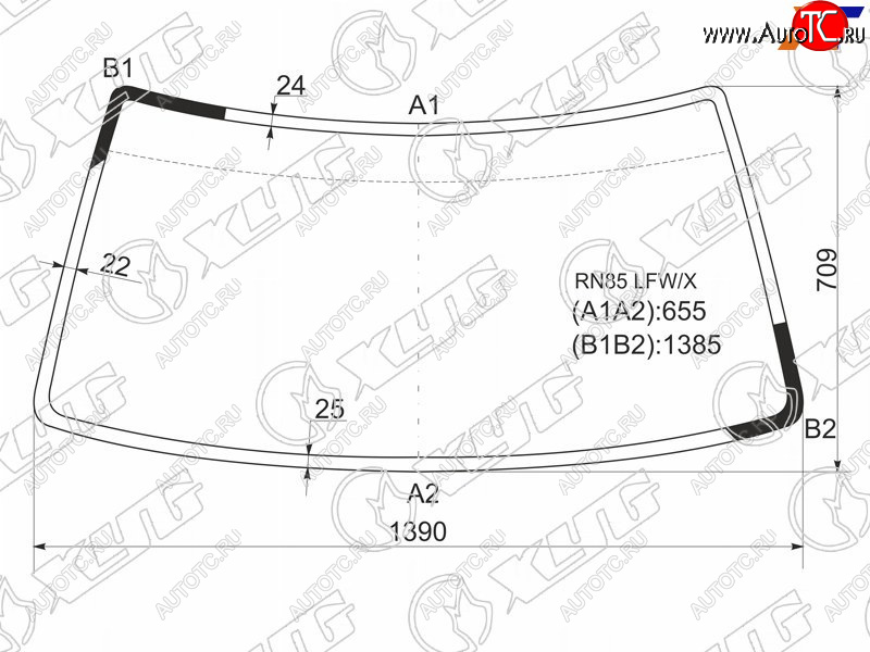 4 999 р. Стекло лобовое Toyota Hilux Pick Up 88-97  Great Wall Safe 01-09  Toyota 4Runner 89-95  Hilux Sur XYG RN85 LFW/X  с доставкой в г. Кемерово